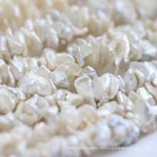 15mm weißes Keshi Perlen-Stränge Großhandels, Mitte gebohrtes Loch, E190011